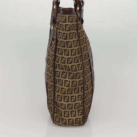 FENDI Zucchino Canvas Tote Bag Beige Gold - Picture 5 of 12